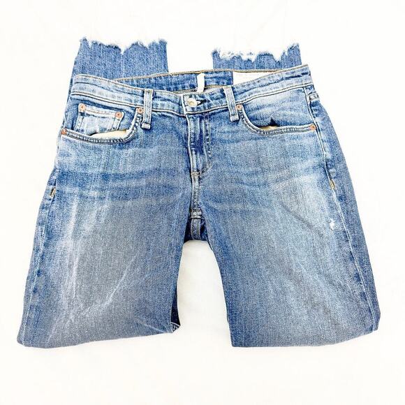 Rag & Bone Dre Low-Rise Slim Boyfriend Raw Hem Denim Jeans Size 26 - Picture 4 of 9
